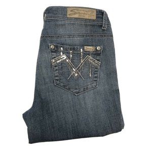 Seven7 Denim Jeans‎ Slim Straight with Embellished Sequin Back Pockets Size 8